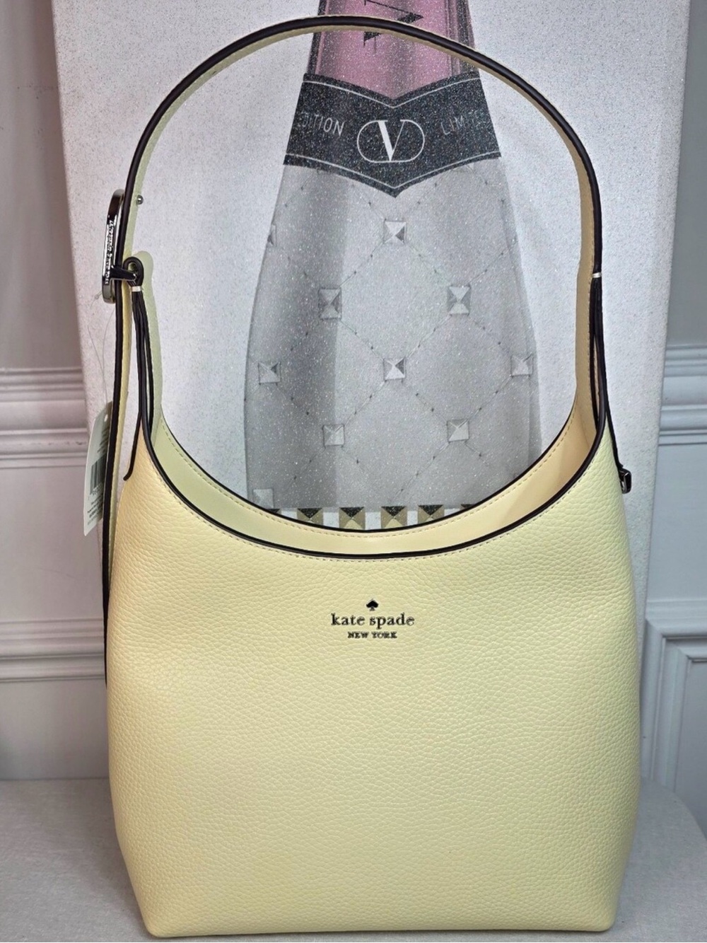 NWT Kate Spade 454 Pebbled Leather Shoulder Bag Lemon Fondant